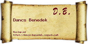 Dancs Benedek névjegykártya